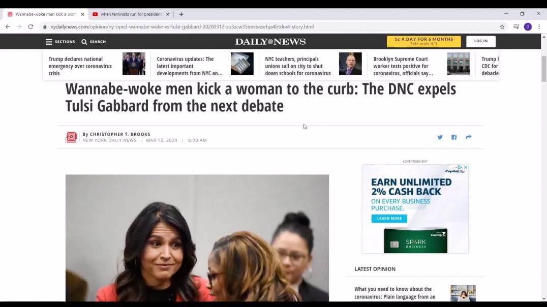 Woke DNC honors International Women's Day by barring Tulsi Gabbard from the Democratic Debates