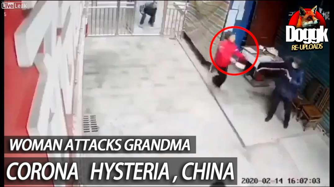 HYSTERICAL LADY ATTACKS GRANDMA with KITCHEN KNIFE, Gets TAKEN OUT... (CHINA)