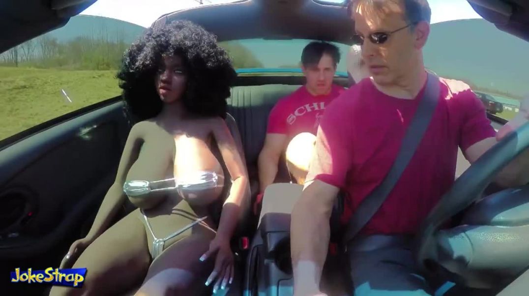 Big Boobs Bouncing in Fast Car - Sex Doll in 1999 Trans Am