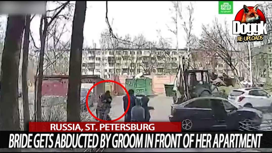 BRIDE GETS ABDUCTED BY GROOM IN FRONT OF APARTMENT... (RUSSIA, ST. PETERSBURG)