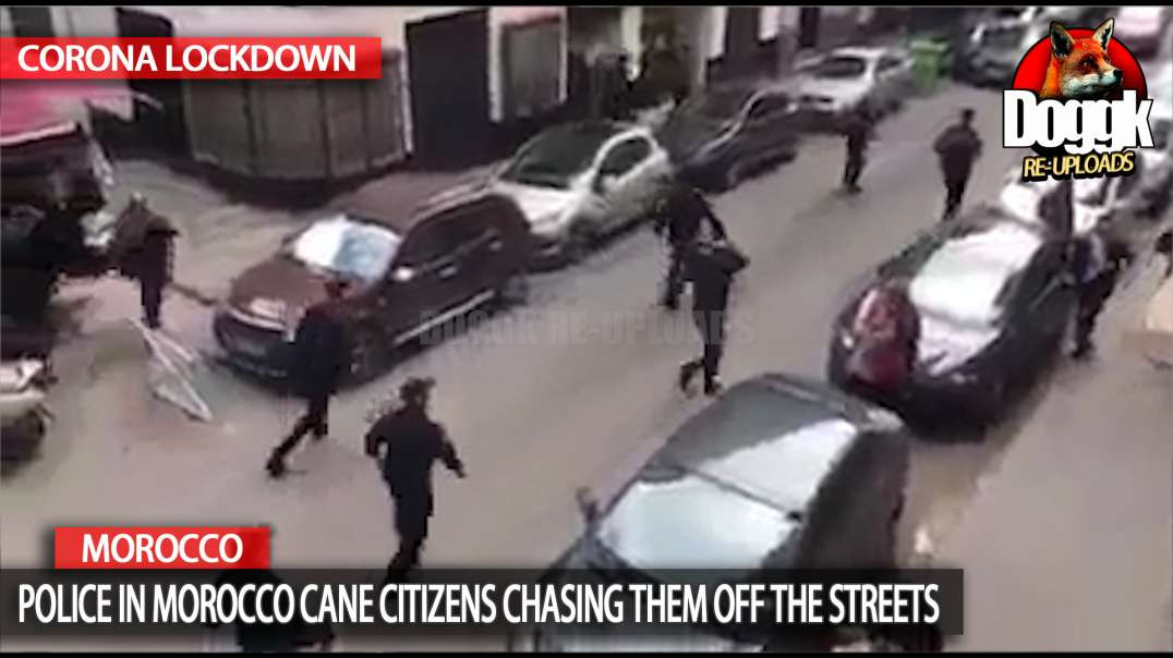 POLICE in MOROCCO CANE CITIZENS CHASING Them off the STREETS to stay home (MOROCCO, LOCKDOWN)