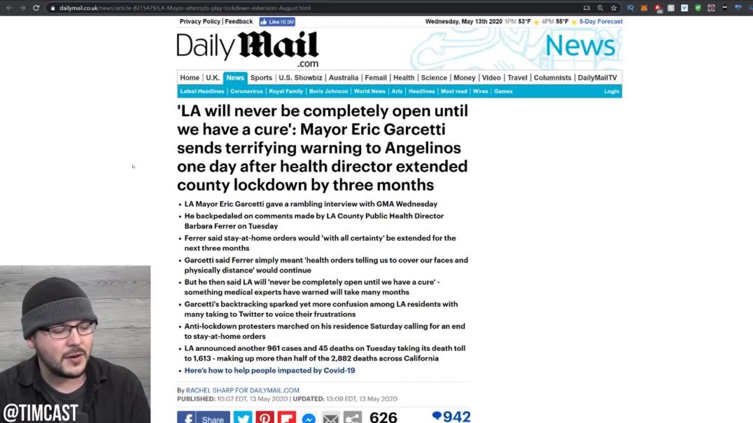 LA Mayor Basically Says They Will NEVER REOPEN, CA Residents Freaking Out