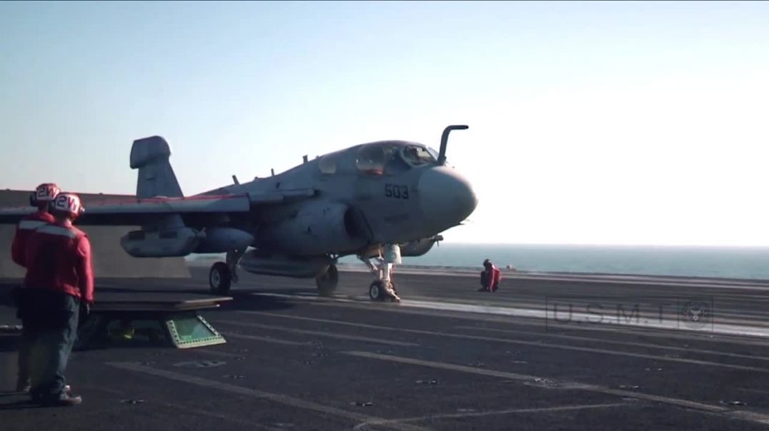 Awesome EA-6B & FA-18 Super Hornet Aircraft Launch from USS George H.W.Bush