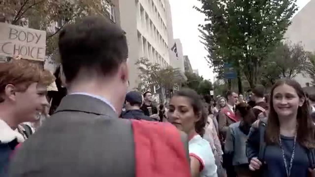 violent feminazis assault church men protesting abortion