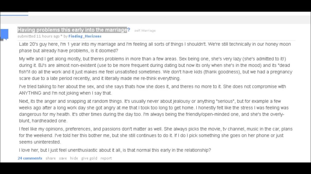 Man Confused About Sex Drop Off After Marriage - LOL!