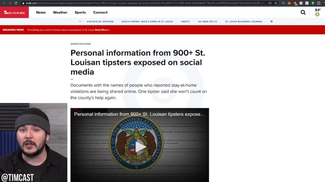 Tim Pool: Quarantine Snitches PANIC After City Releases Their Personal Info As Public Record