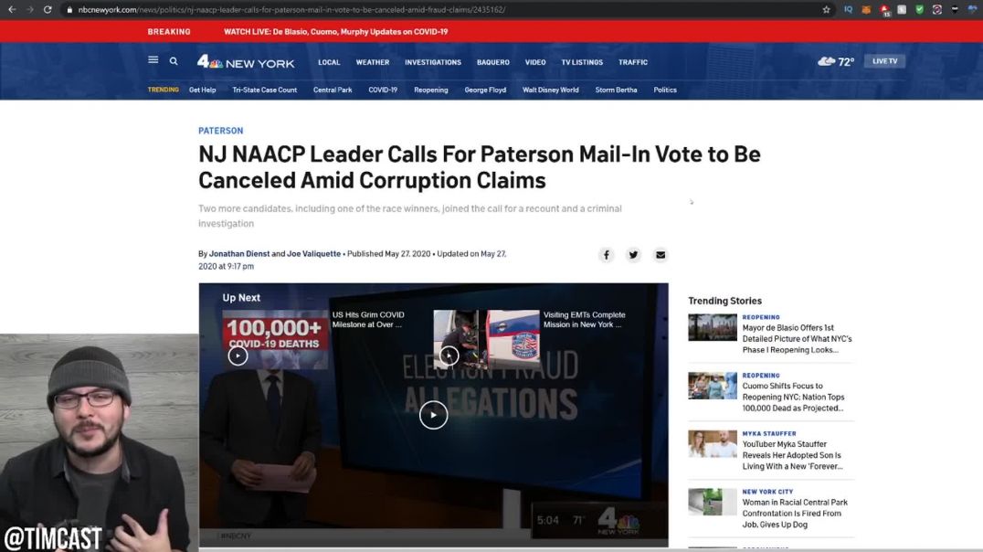 Tim Pool: MASSIVE Mail in Voter Fraud Scandal Erupts In NJ, NAACP Leader Demands Vote Be CANCELED