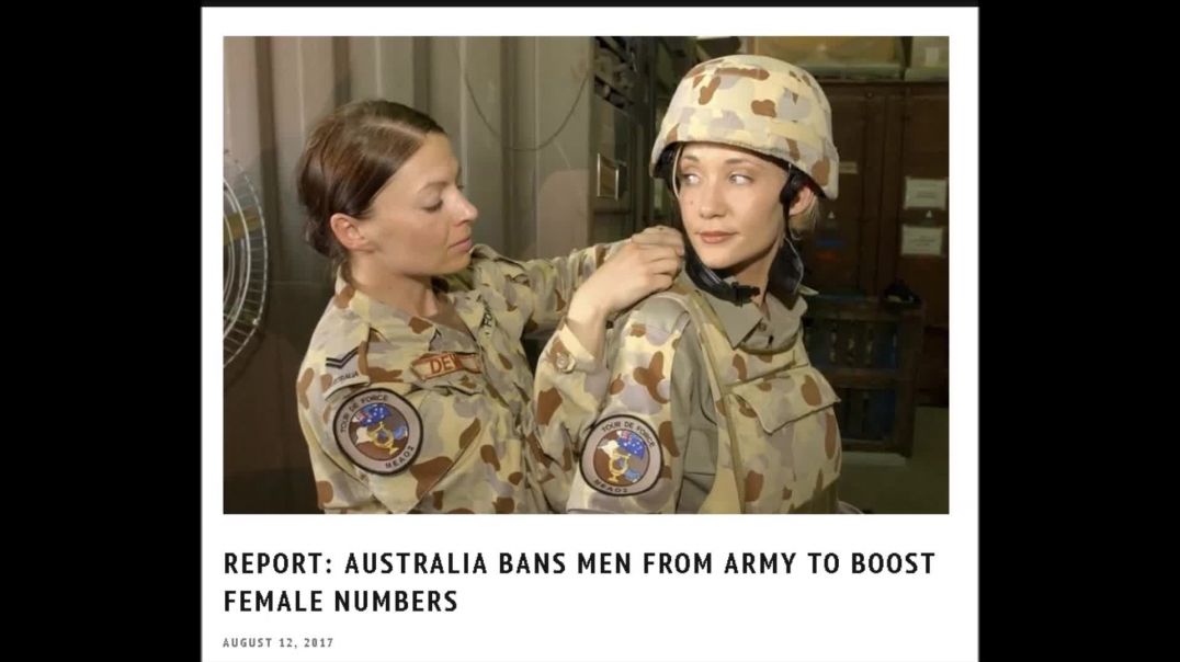 Australia Ban's Men From Military - Hahahahahahaha!