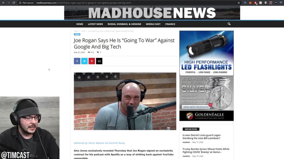 Tim Pool: Alex Jones Says Joe Rogan's Going To War Over Censorship, Rogan Calls Tim To Clear Up