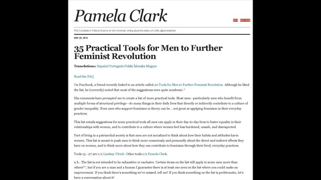 35  Reasons As A Man To Champion Feminism -Hahahahahaha!