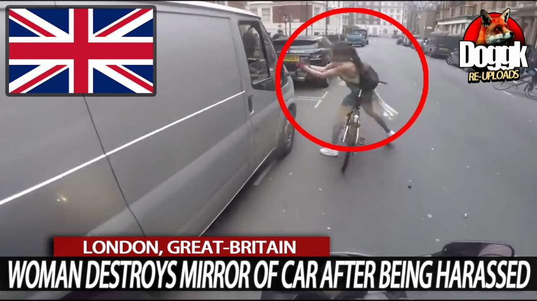 WOMAN DESTROYS MIRROR of CAR AFTER BEING HARASSED.. (LONDON, UK)