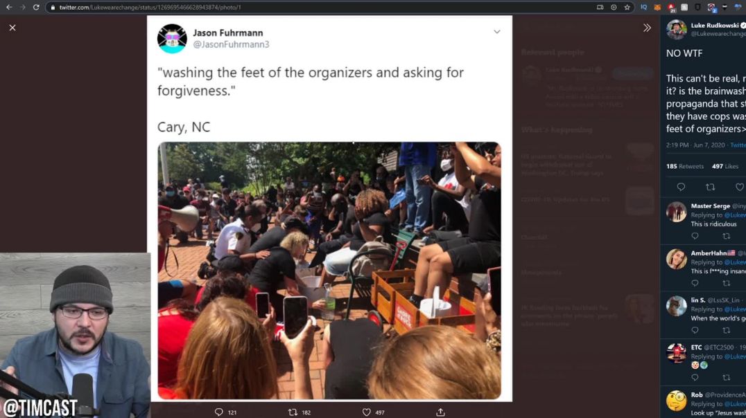 Police Chief Surrenders, White People Wash Black Lives Matter Activists Feet