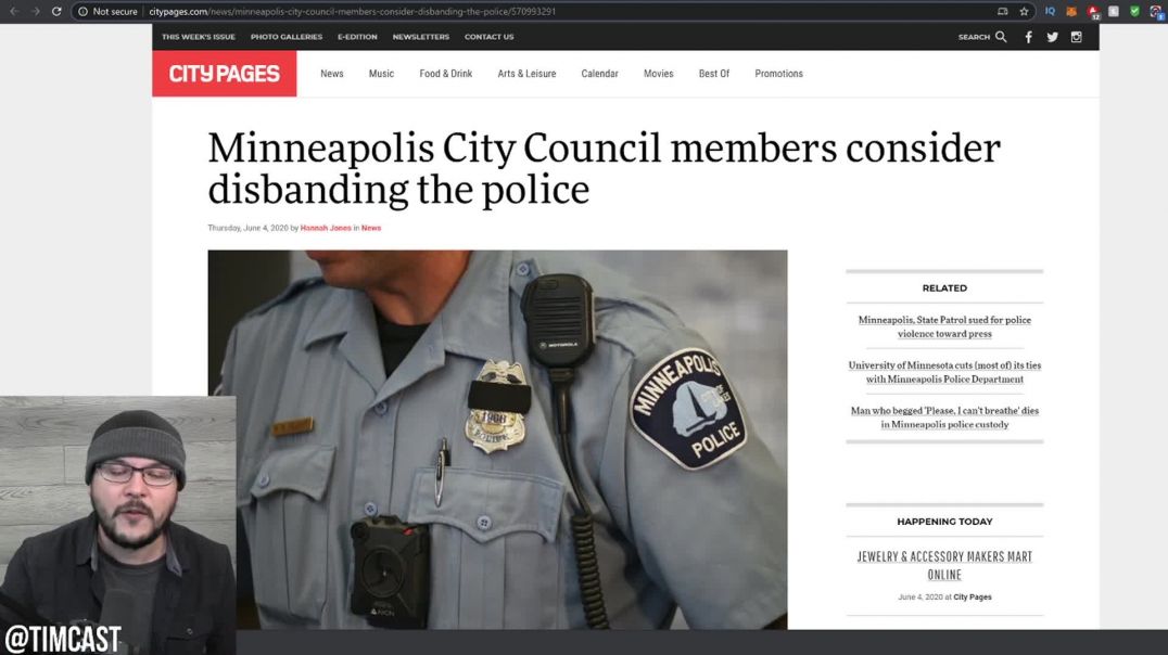 Tim Pool: Minneapolis Contemplates COMPLETELY DISBANDING Police Force, lol waht