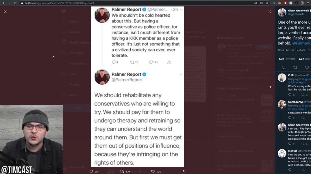 Tim Pool: Unhinged Leftist Calls For Conservatives To be Rehabilitated And Removed From Influential 