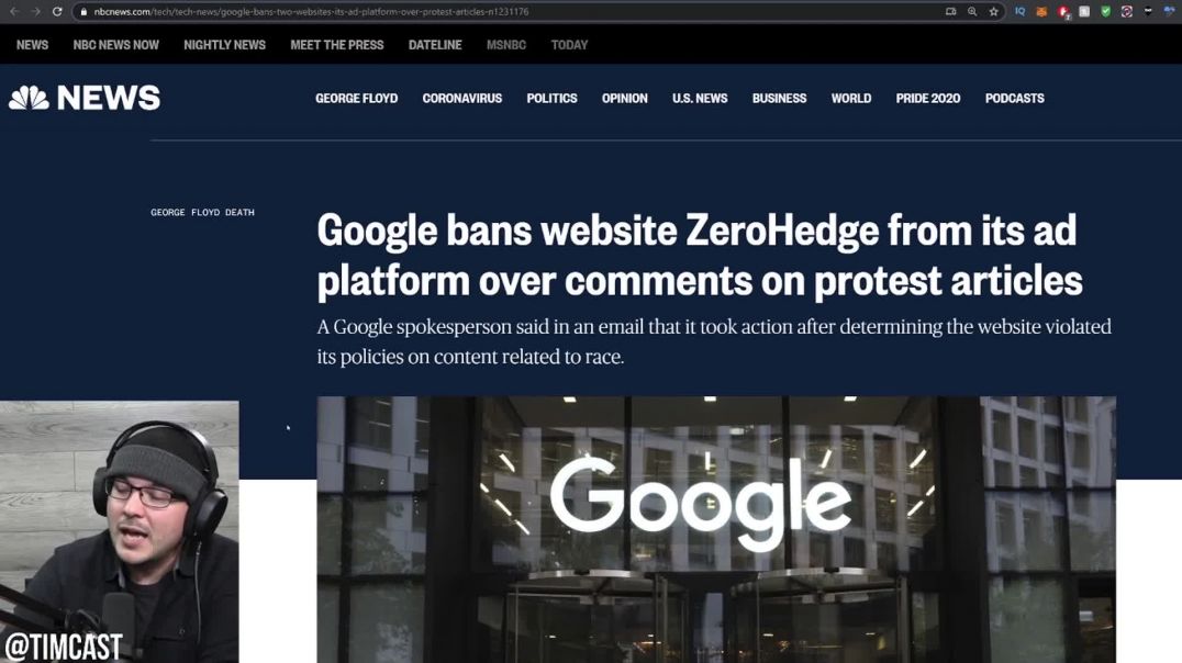 Tim Pool: NBC Teams Up With FOREIGN Activists To Pressure Google To Demonetize Their Competition