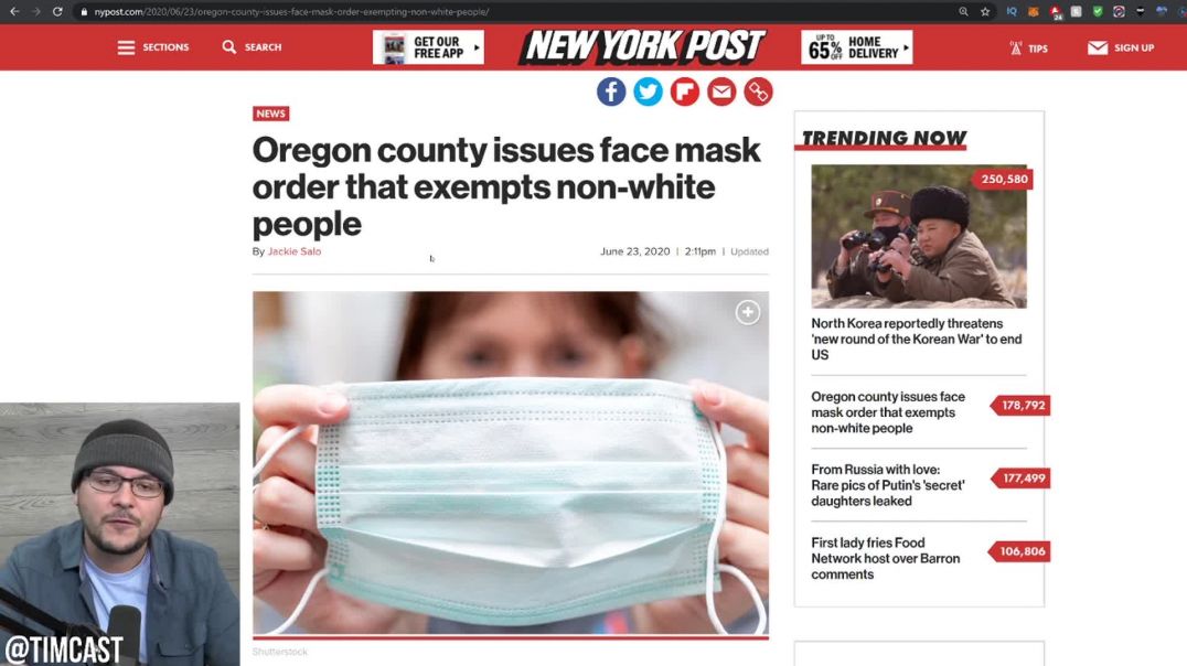 Oregon County Says Only White People Have To Wear Masks, Morality Law Is Here Baby