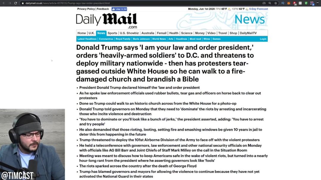 Tim Pool: Trumps Comments TRIGGER The Media, LIES About Trump Actions And Military Deployment Over R