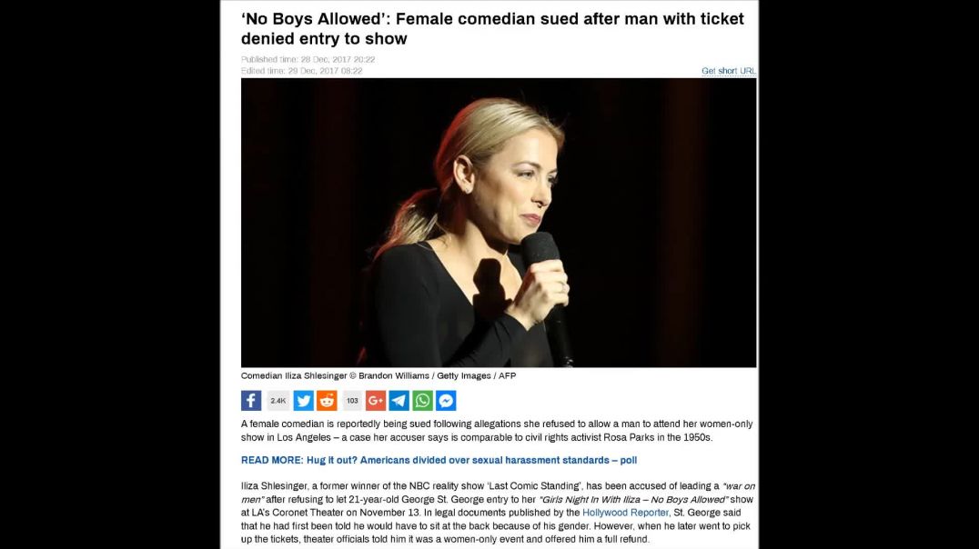 Female Comedian Bans Men