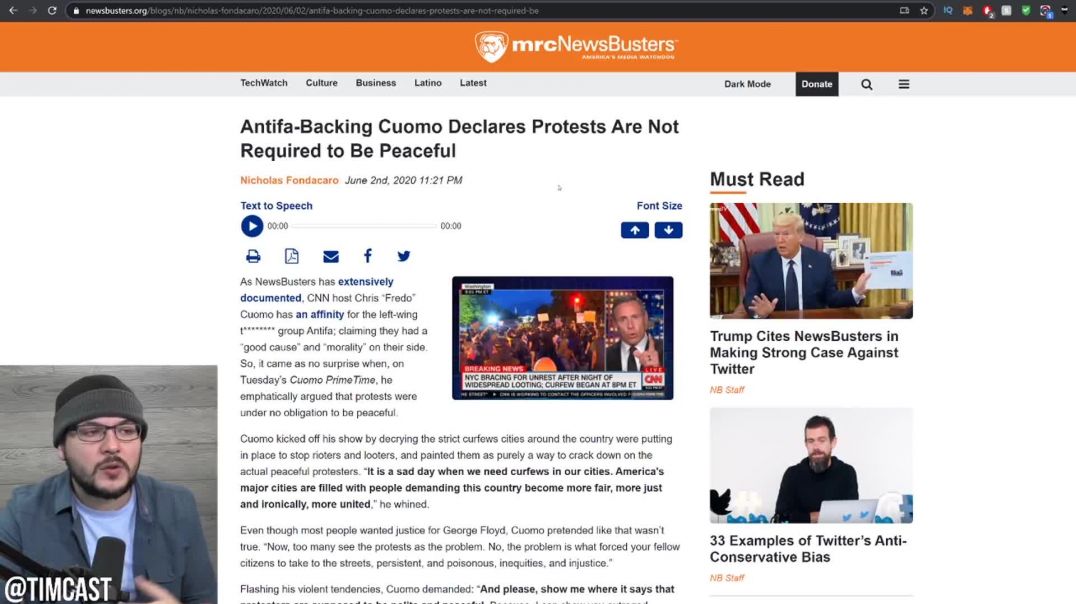 Tim Pool: CNN's Cuomo Defends Rioting, Says Protest DONT Need To Be Peaceful Even, Disgusting A