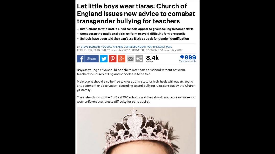 Church Of England Turning Boys Into Trannys!