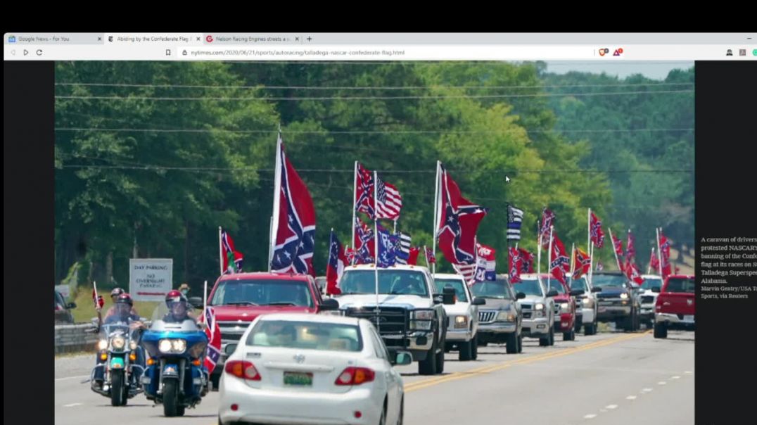 Nascar fans protest Nascar's ban of Confederate Flag