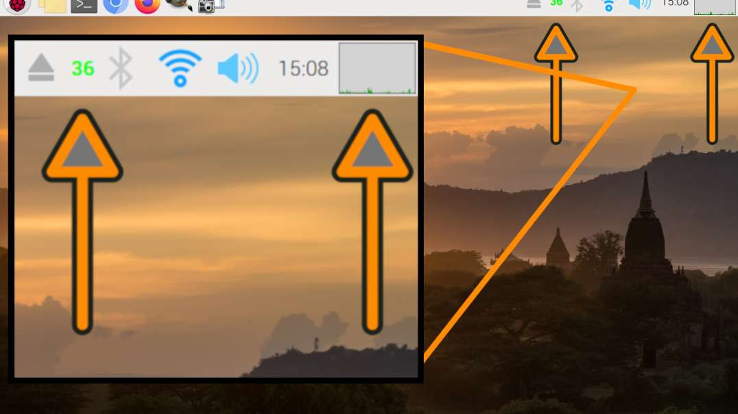 Add Temp & CPU Monitor On Panel Ras-Pi 4