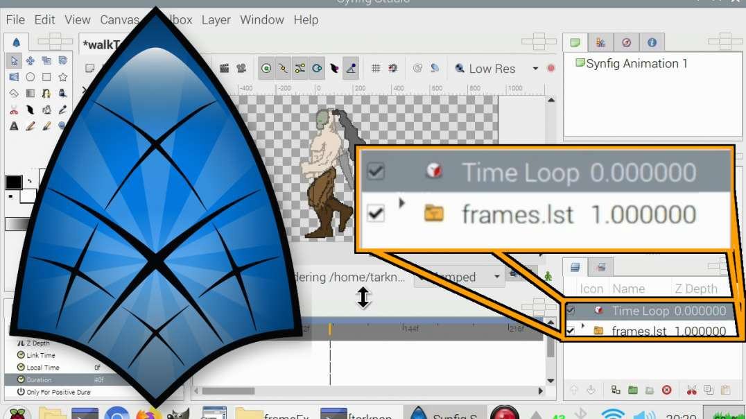 Synfig Import Image Sequence & Use Time Loop | Raspi 4