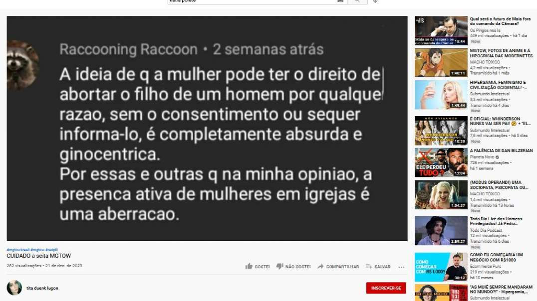 CUIDADO a seita MGTOW!