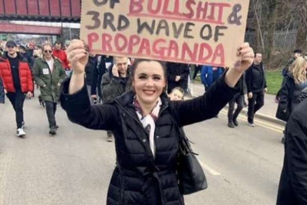 “That's right lying mainstream media, only a few thousand conspiracy theorist protestors in London today,  try up to 150,000 good people from all races, religions and backgrounds who ca..