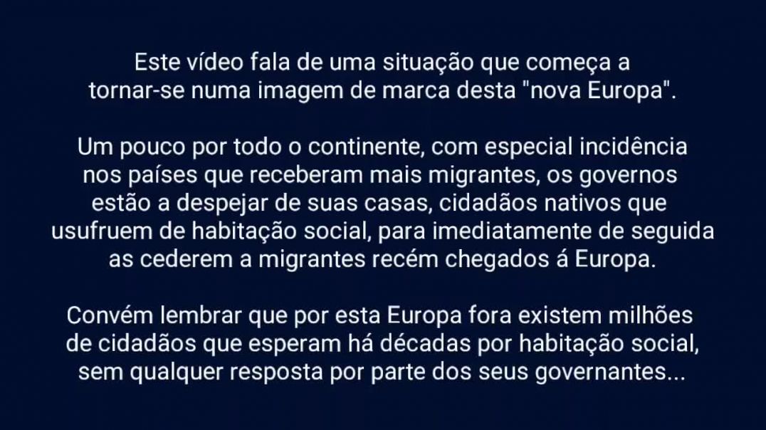 Alemanha, Itália e Suécia Despejados de casa para dar lugar aos  migrantes