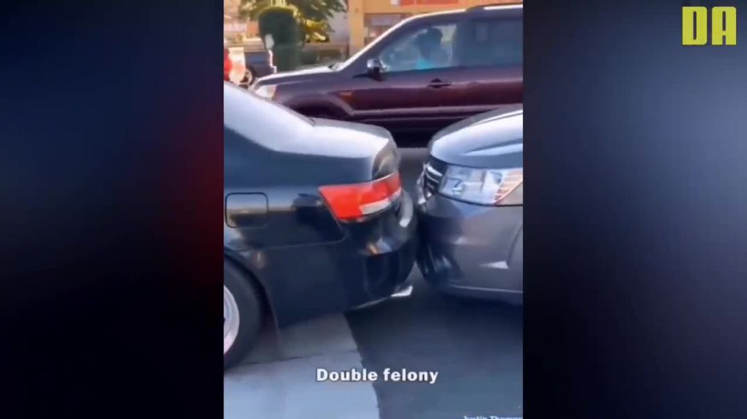 Pathetic Five year old fefail tries to hit and run