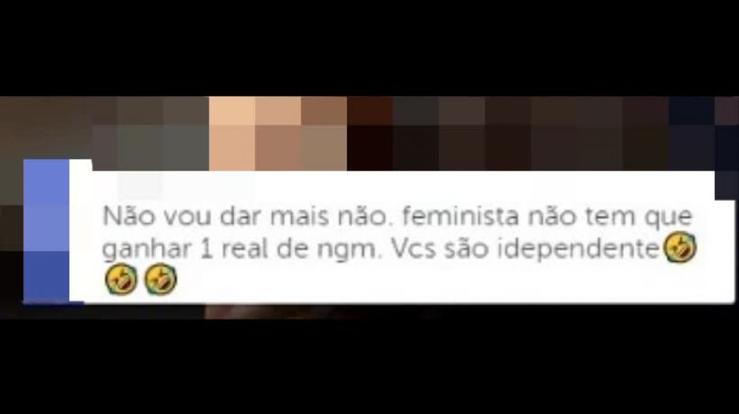 Feminista Pedindo pros Gado ajudar a pagar a fatura.