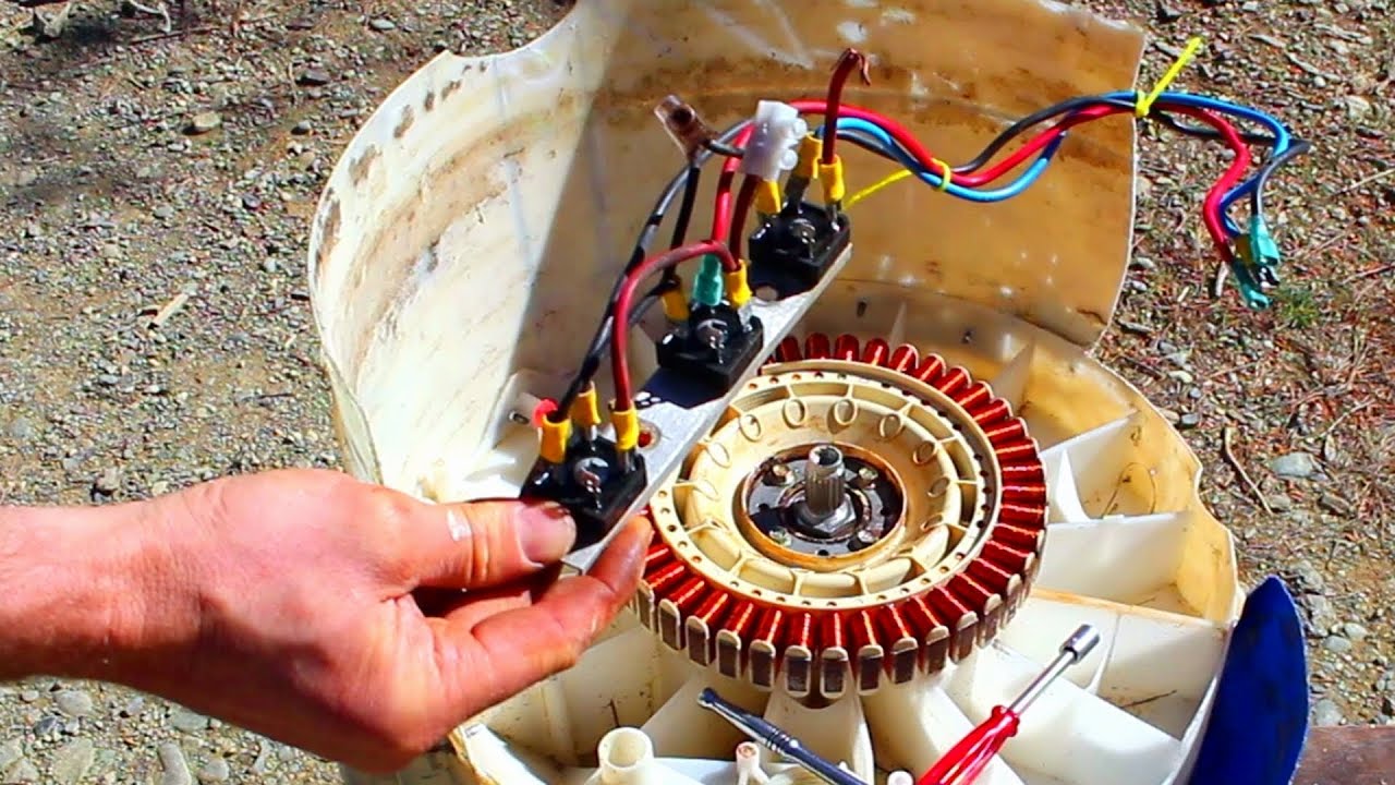 Free power- How to convert an old washing machine into a water powered generator