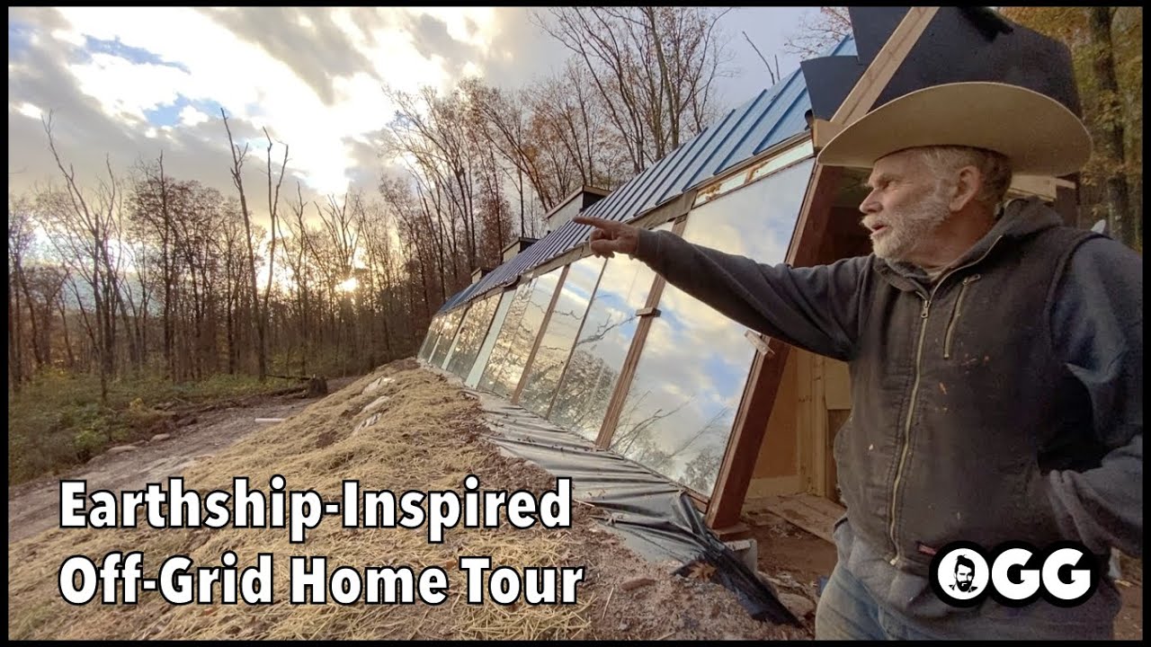 This Earthship inspired house is built using cementblocks instead of tires