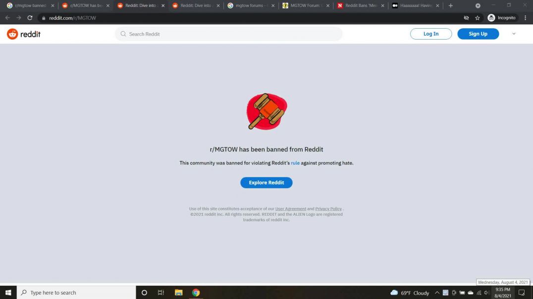 Reddit bans r/MGTOW and r/MGTOW2