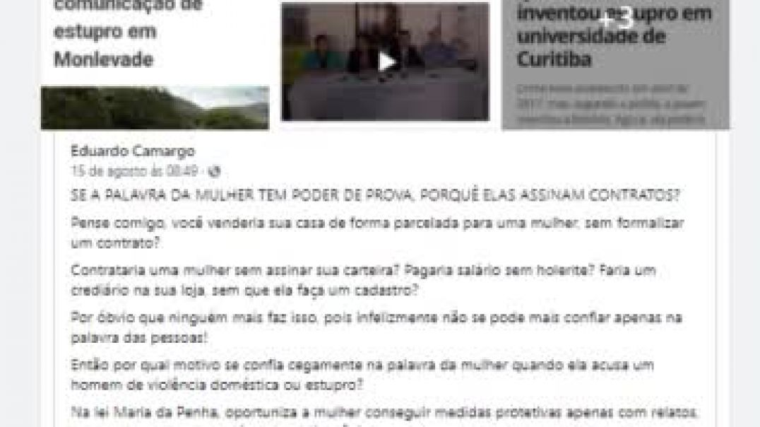 A Palavra da Mulher serve como " PROVA "