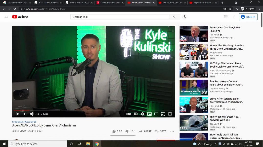 Feminist Kyle Kulinski supports Taliban over women