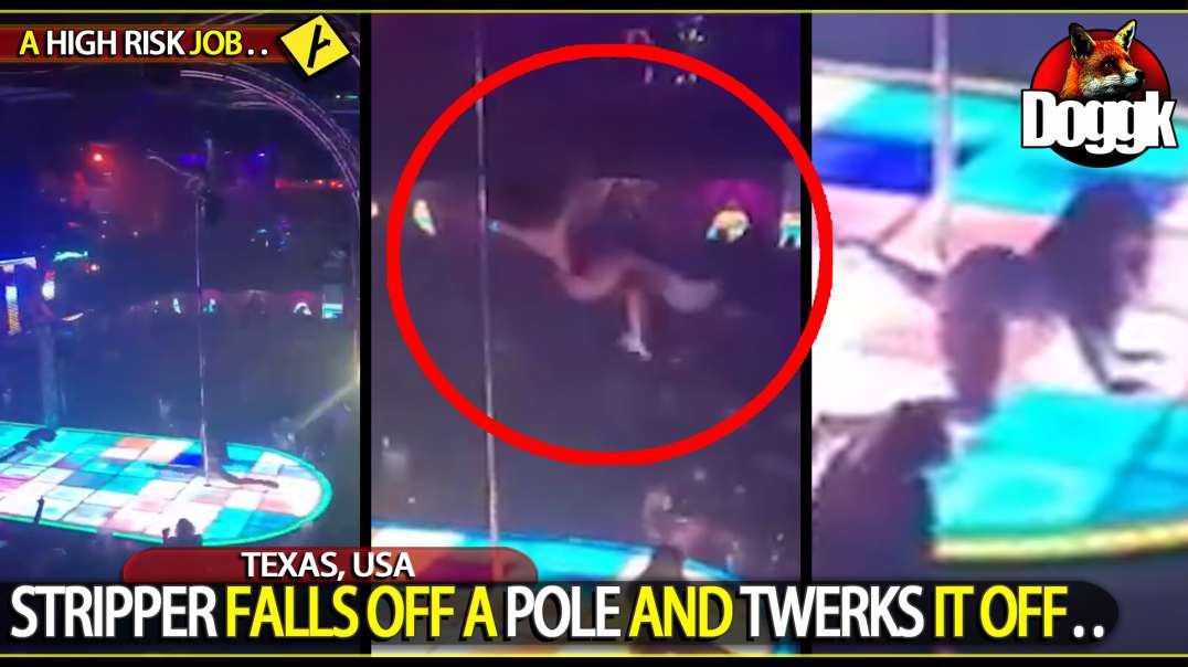 STRIPPER FALLS OFF A POLE AND TWERKS IT OFF.. (TEXAS, USA)