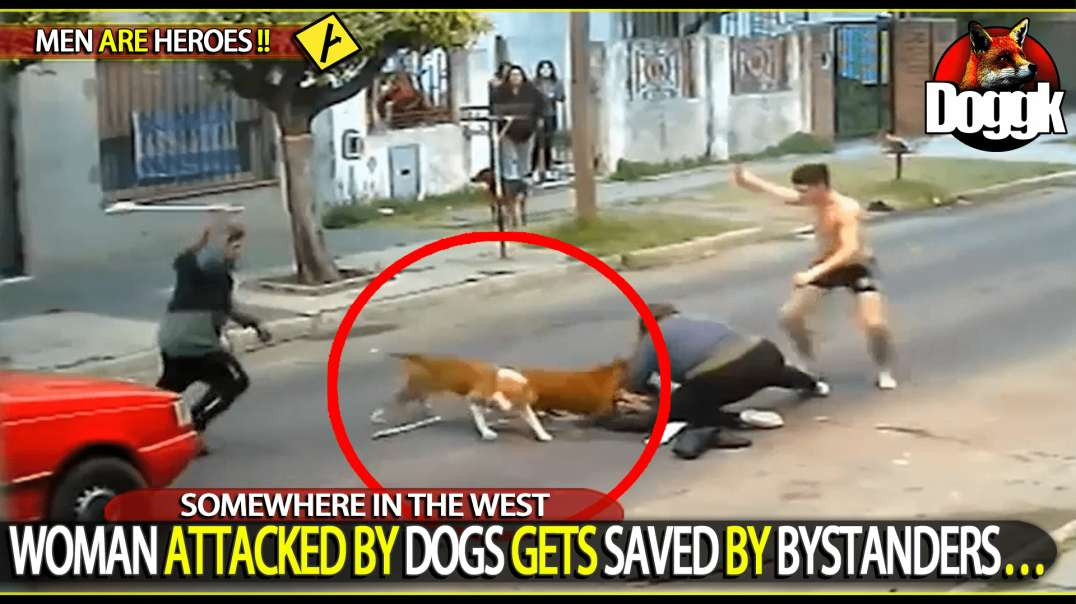 WOMAN ATTACKED BY DOGS GETS SAVED BY BYSTANDERS... (SOMEWHERE IN THE WEST)