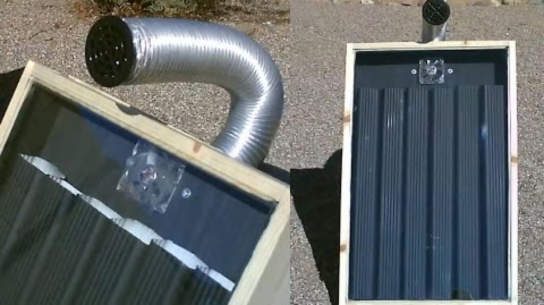 DIY Solar Air Heater! - Solar Thermal STEEL "DOWN-SPOUT" Air Heater! - Easy DIY (Full instr.) 140F