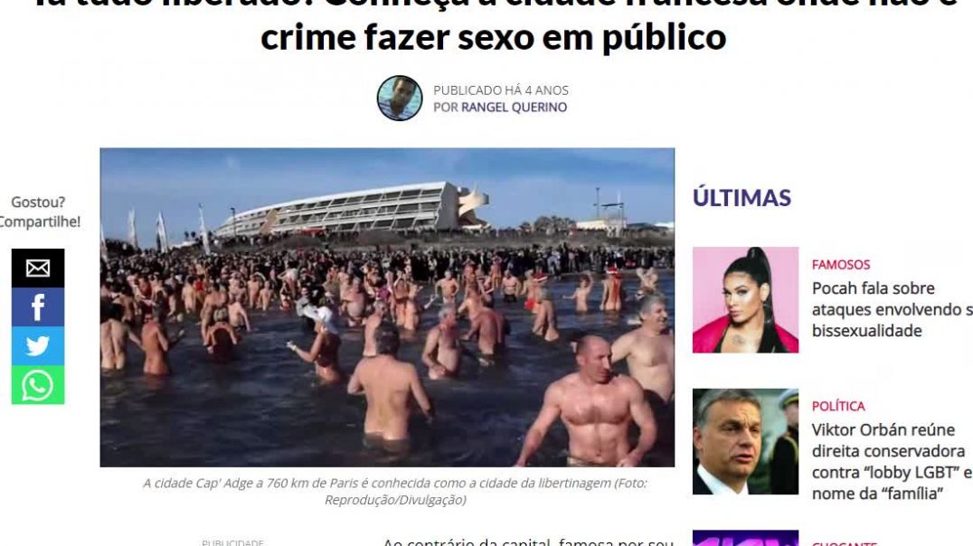 França - Praia de Nudismo onde é permitido fazer SEXO