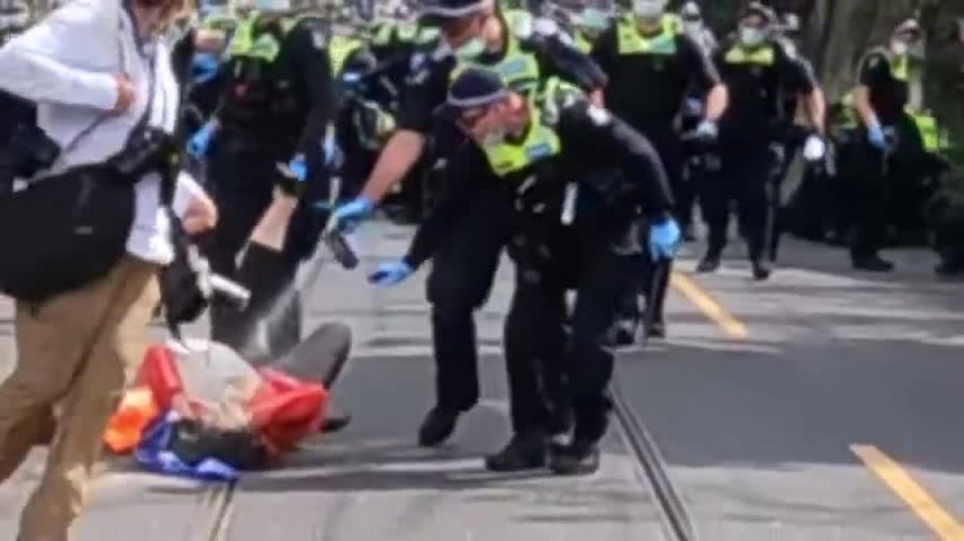 Melbourne Australia - Police attack unarmed 70 year old woman slammed to ground  pepper sprayed