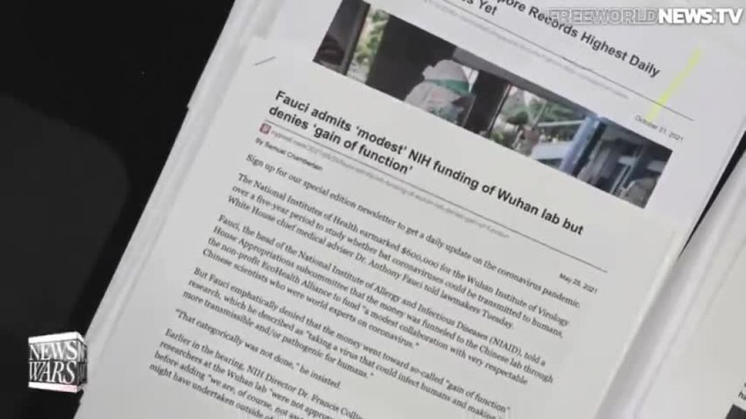 Breaking - NIH Letter Shows Fauci Lied to Congress Over Funded Gain-of-Function Research at Wuhan Lab!