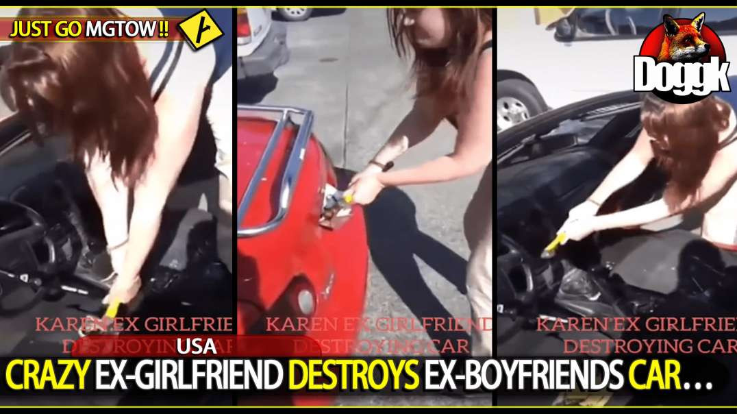 CRAZY EX-GIRLFRIEND DESTROYS EX-BOYFRIEND'S CAR.. (USA)