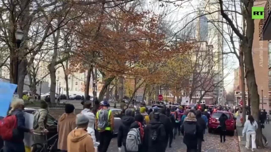 Crazy leftist protesting Kyle Rittenhouse Portland