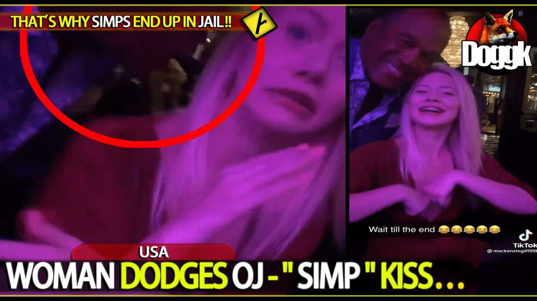 WOMAN IN A BAR DODGES OJ "SIMP" KISS... (USA)