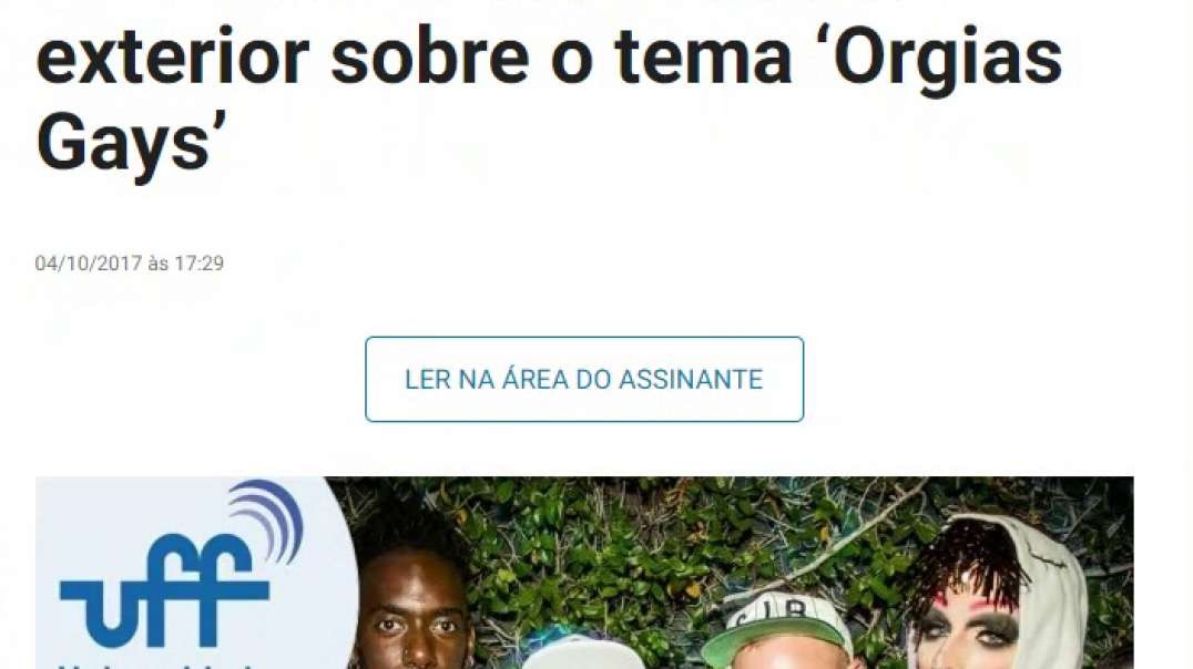 Governo Financiou DOUTORADO no exterior sobre ORGIAS GAYS