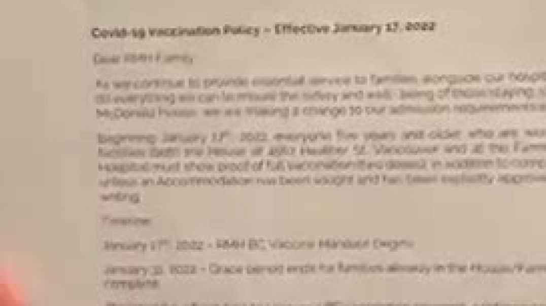 Ronald McDonald House turfing out anyone 5yo that are unvaccinated