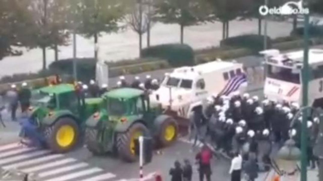 It's escalating in Belgium now! Now the farmers are getting involved!