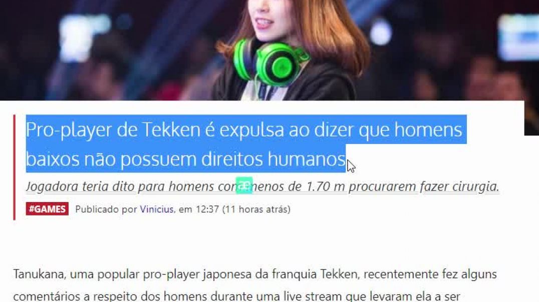 Pro Player é demitida por dizer : Homens Baixos não possuem DIREITOS HUMANOS